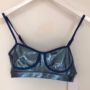 Sport Heroine Muse Bra in Titanium Blue with adjustable straps